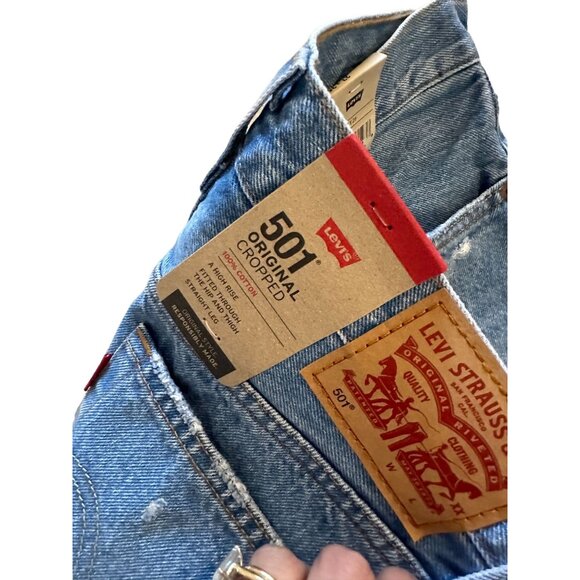 LEVIS 501 Womens Cropped Denim Jeans 27x26 NEW - Picture 6 of 7